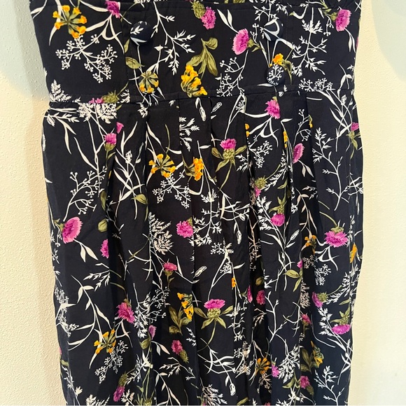 Vintage Karin Stevens Floral Short Sleeve Midi Dress Button Middle Puff Sleeve - Picture 6 of 14